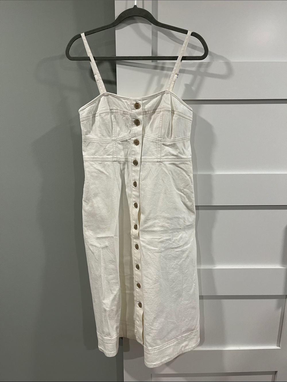 Universal Threads White Button-Front Sundress with Spaghetti Straps